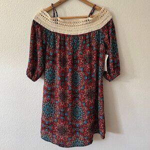 NWT Trixxi Off The Shoulder Sack Shift Mini Dress Size Small